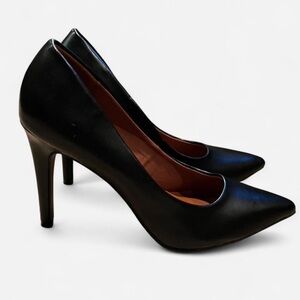 Christian Siriano Classic Black Leather Heels